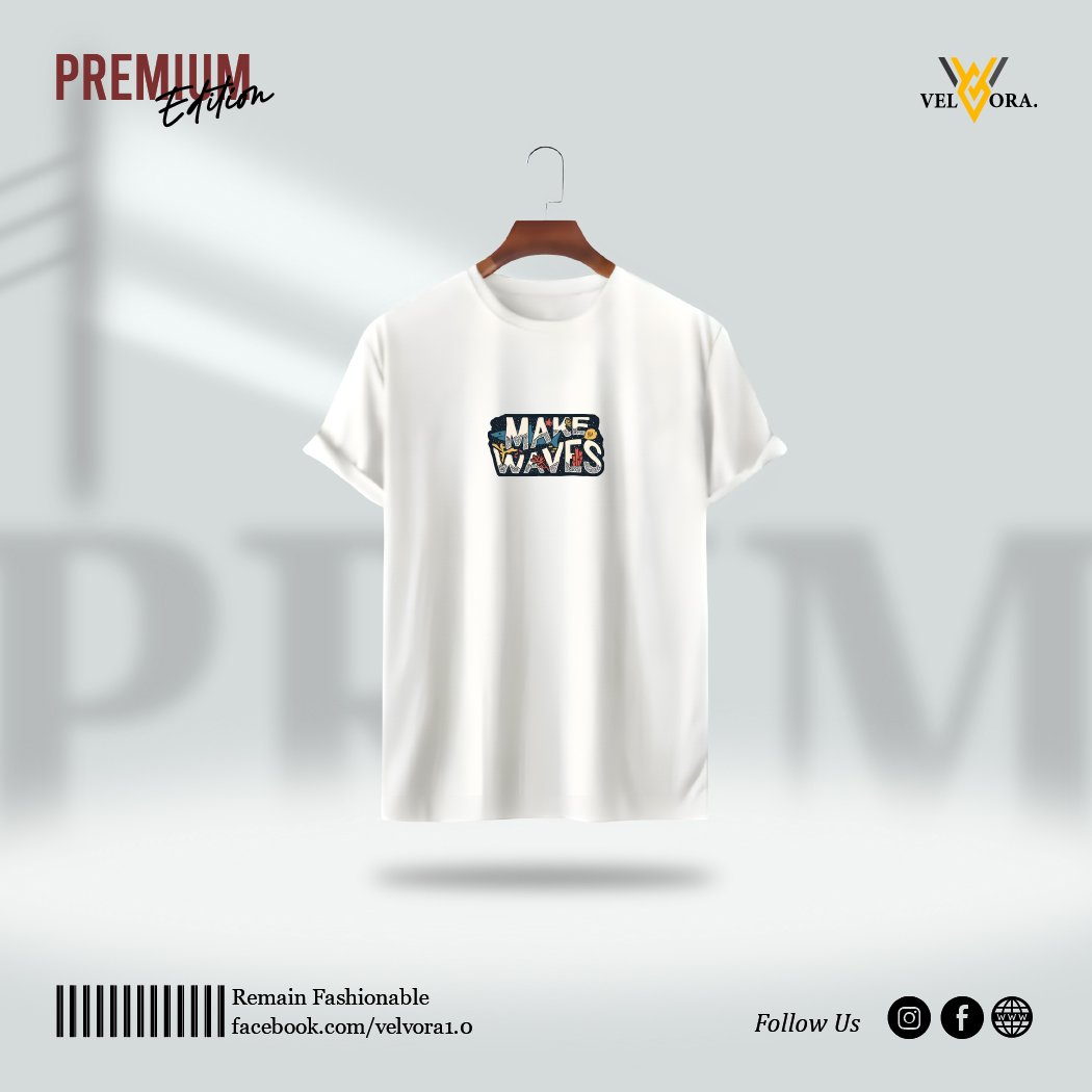Premium Printed T-Shirt - Make Waves - Image 2