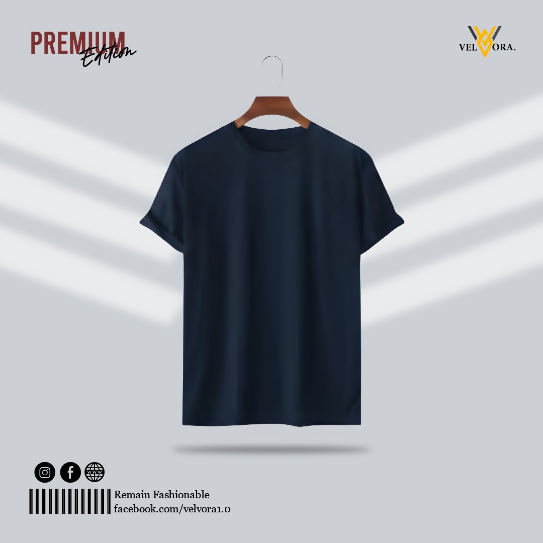 Navy Blue Premium Solid T-Shirt
