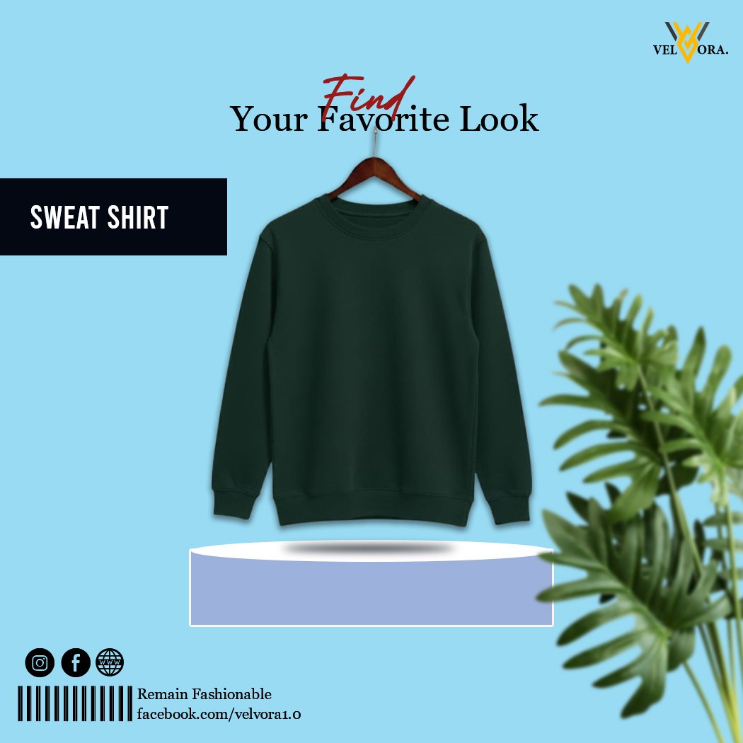 Premium Blank Sweat Shirt Pine Green